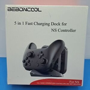 Beboncool Charging Dock 5 In 1 Nintendo Switch Joy Con Pro‎ Controller Stand NEW